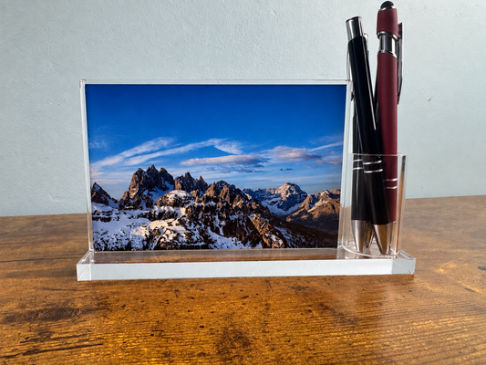 Personalised Acrylic Photo Frame with Pen Holder