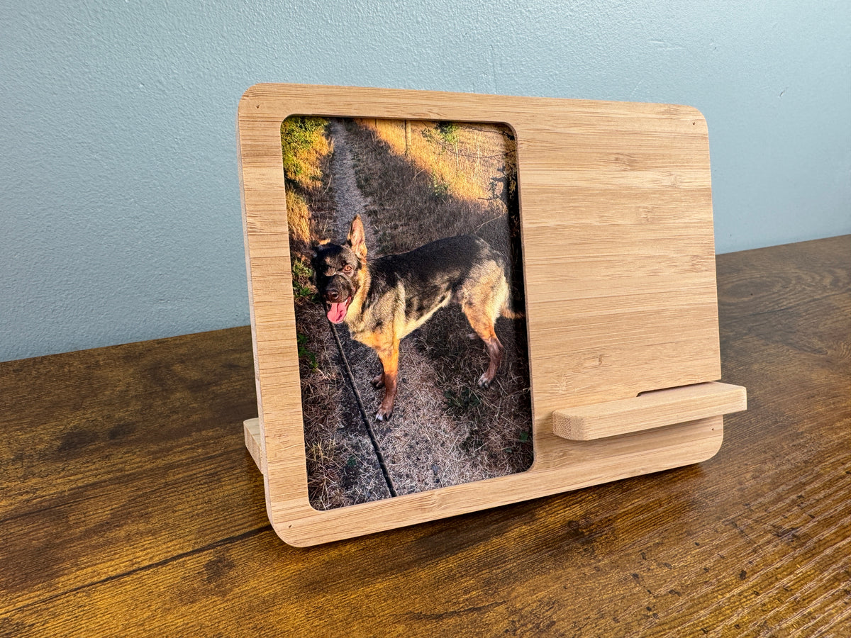 Bamboo Wireless Charger & Photo Frame