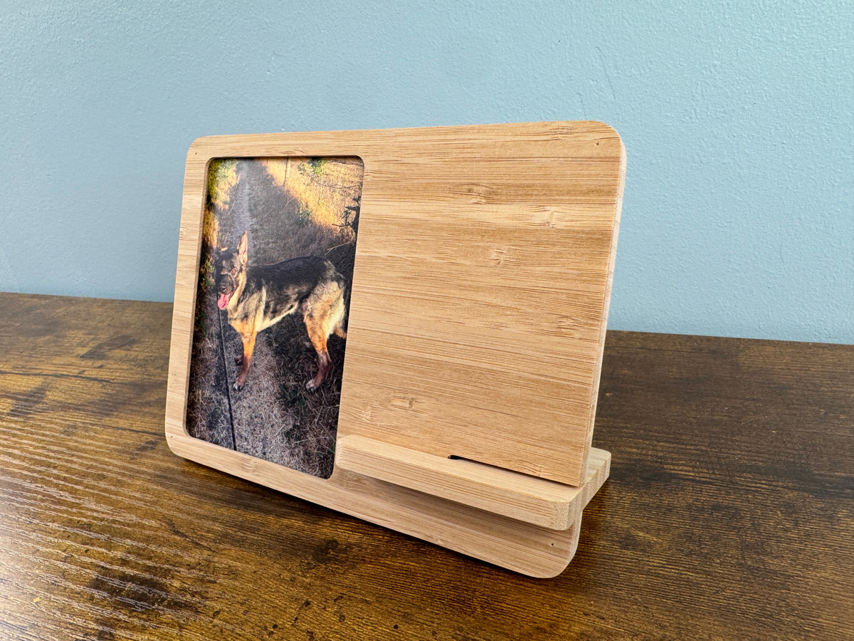 Bamboo Wireless Charger & Photo Frame