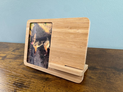 Bamboo Wireless Charger & Photo Frame