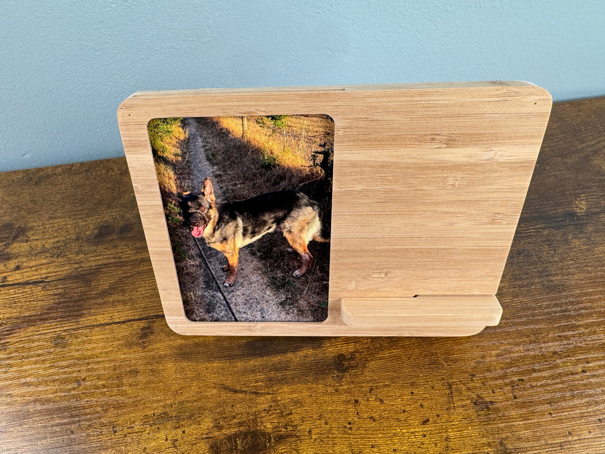 Bamboo Wireless Charger & Photo Frame
