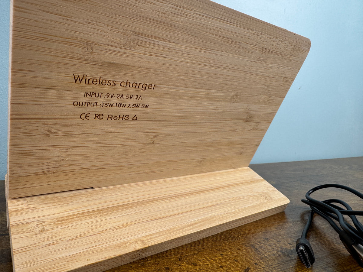 Bamboo Wireless Charger & Photo Frame