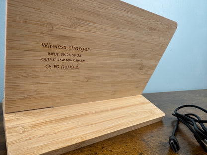 Bamboo Wireless Charger & Photo Frame