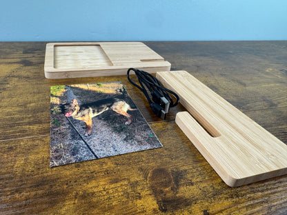 Bamboo Wireless Charger & Photo Frame