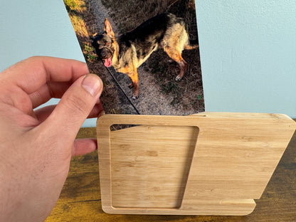 Bamboo Wireless Charger & Photo Frame