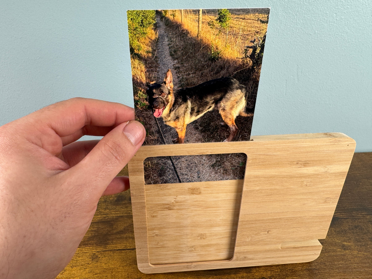 Bamboo Wireless Charger & Photo Frame