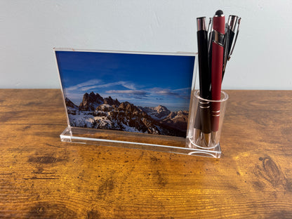 Personalised Acrylic Photo Frame with Pen Holder