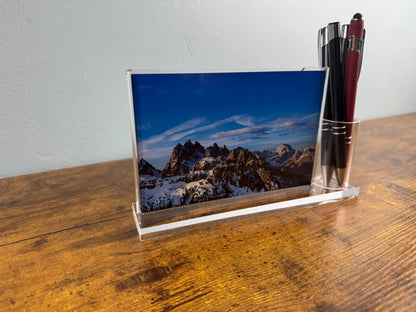 Personalised Acrylic Photo Frame with Pen Holder