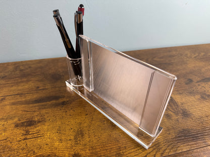 Personalised Acrylic Photo Frame with Pen Holder
