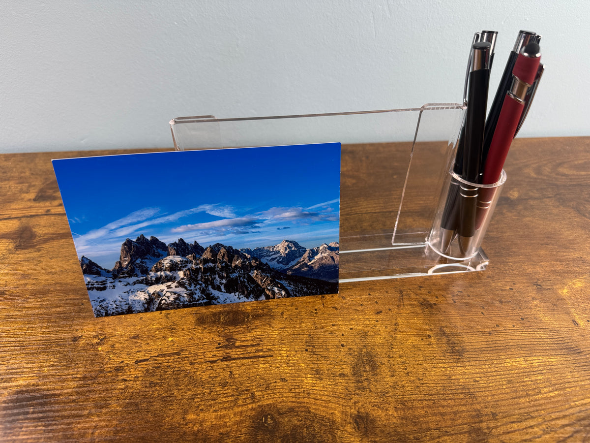 Personalised Acrylic Photo Frame with Pen Holder