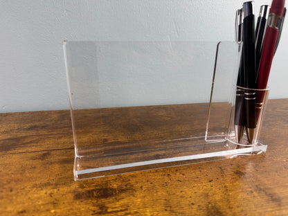 Personalised Acrylic Photo Frame with Pen Holder