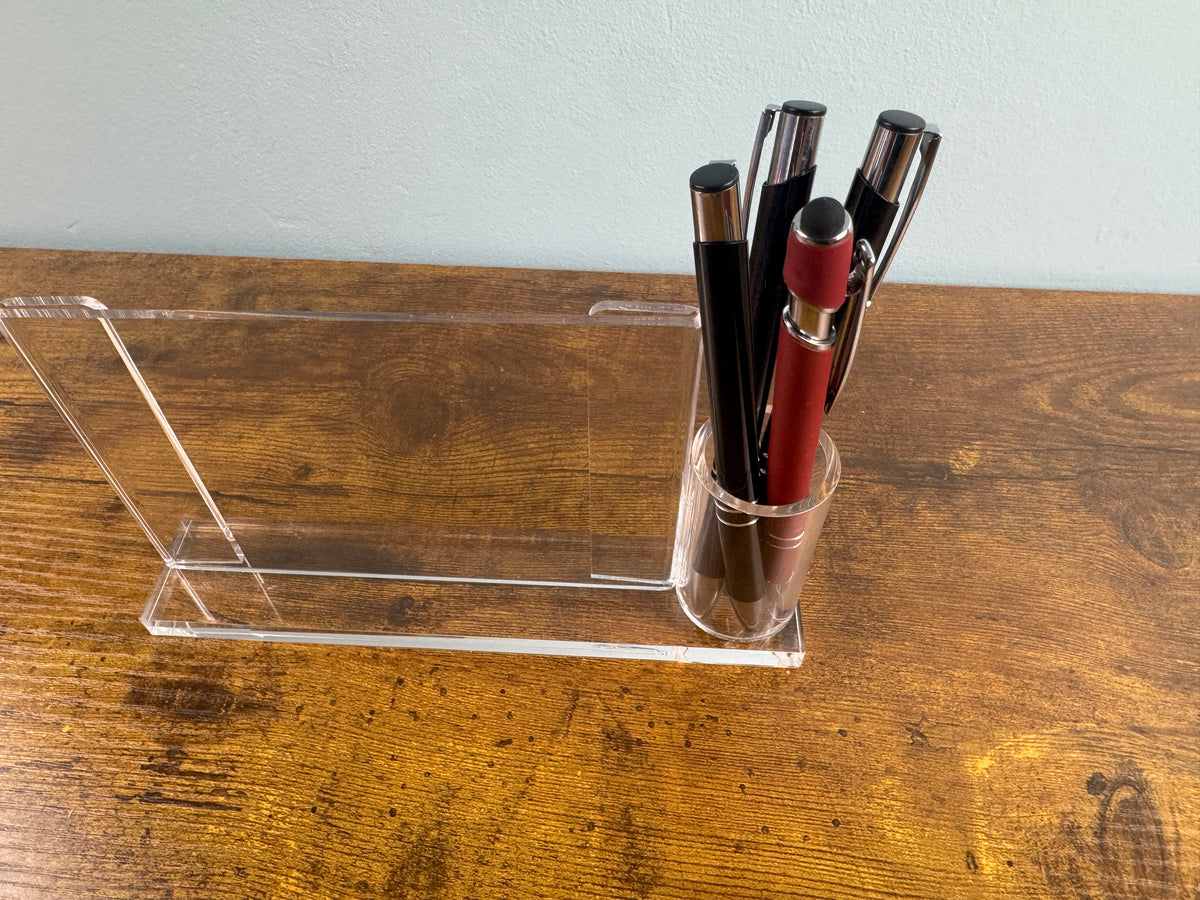 Personalised Acrylic Photo Frame with Pen Holder
